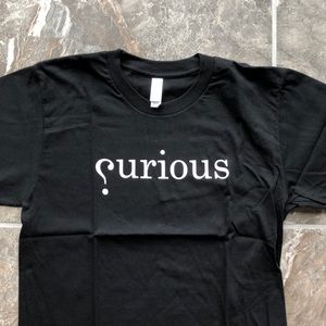 "Curious" American Apparel T-Shirt (Black, Small)